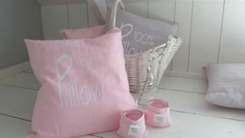 Kussen50 100% Pillow stonewashed Linnen roze