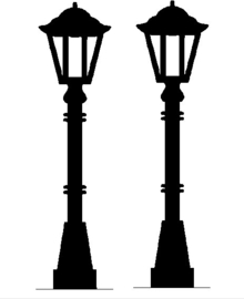 Raamsticker 2x lantaarnpaal