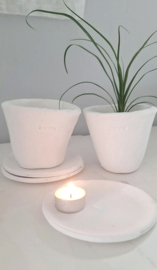 Aardewerk bordje - Hartje relief