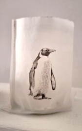 Windlicht waxpapier pinguin