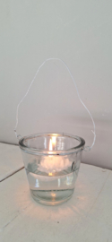 Hanglicht glas wit hengsel