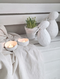 Terrapot met schotel wit mt14