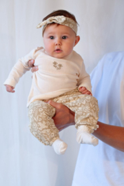 Olijfgroen bewerkt broekje Feetje