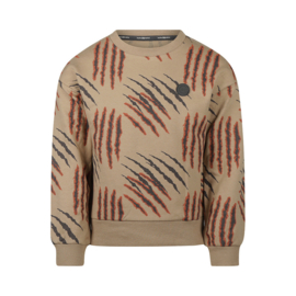 Bewerkte taupe sweater Koko Noko
