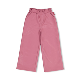Roze broek lederlook Moon Flowers Jubel