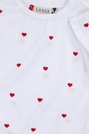 Wit shirt met hartjes Looxs Little