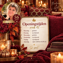 Openingstijden winkel week 42 - 2026 12-10 t/m 17-10-2026