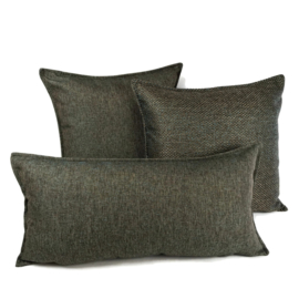 Esperanza Deseo ® kussen - Linnen meubelstof met fijne lus - Brons met turquoise ± 45x45cm