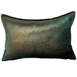Esperanza Deseo ® kussen - Velvet multichrome - smaragd groen, metallic koper brons ± 30x45cm