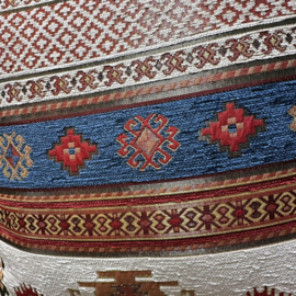 Esperanza Deseo ® kussenhoes - Aztec - inktblauw en ivoor ± 45x45cm