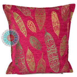 Hard roze kussen - Boho Feathers ± 45x45cm