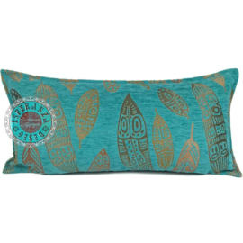 Esperanza Deseo ® kussen - Boho Feathers  turquoise ± 30x60cm