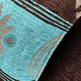 Esperanza Deseo ® vloer/lounge kussen - Cirkels - turquoise met bruin ± 70x70cm