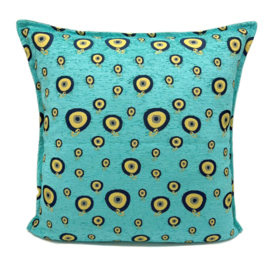 Esperanza Deseo ® kussen - Evil eye, turquoise ± 60x60cm