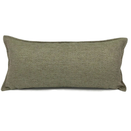 Esperanza Deseo ® kussen - Linnen meubelstof met grote lus - Taupe met olijfgroen ± 30x60cm