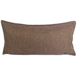 Esperanza Deseo ® kussen - Linnen meubelstof met grote lus - Brons met koraal ± 30x60cm