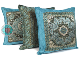 Esperanza Deseo ® kussen - Mandala Flower turquoise ± 45x45cm