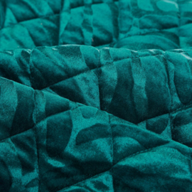 Bedsprei - petrol, teal zeegroene fluweel 230x260cm