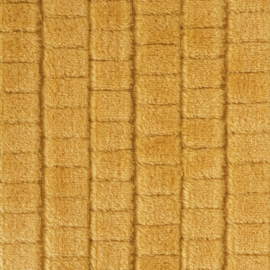Plaid - fleece okergeel blokjes patroon 170x210cm
