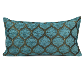 Esperanza Deseo ® kussen - Honingraat turquoise (goud patroon) ± 30x60cm (stofcode CTG)
