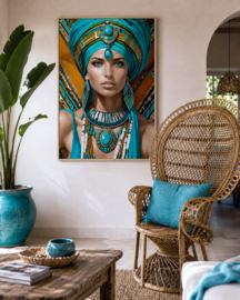 Wall-Art - Canvasdoek "Aztec  Girl foto style" kies de gewenste maat in het pop-up menu - prijs vanaf: