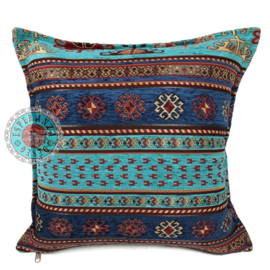 Esperanza Deseo ® kussen - Peru - turquoise met blauw ± 45x45cm