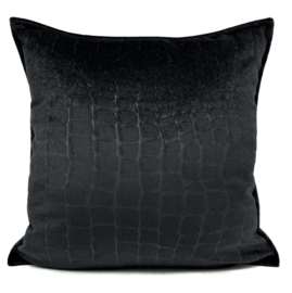 Esperanza Deseo ® kussen - zwart velvet croco ± 45x45cm