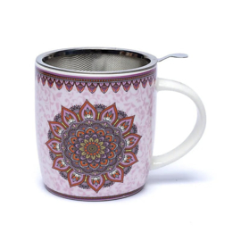 Theemok 400 ML - met theezeef Mandala paars