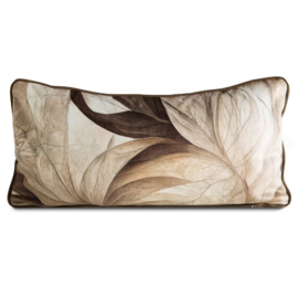 Set van twee prachtige velvet kussens 60x60cm en 30x60cm zand met bruin