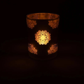 Sfeerlicht Boeddha metallic matglas 10 × 12,5 cm