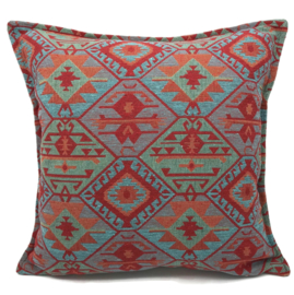 Esperanza Deseo ® kussen - Tribal, turquoise rood oranje mintgroen ± 45x45cm