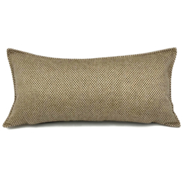 Esperanza Deseo ® kussen - Linnen meubelstof met grote lus - Brons met licht beige ± 30x60cm