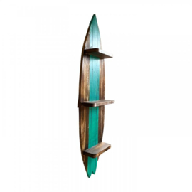 Houten "surfplank" wandrek 100Lx30Bx12Dcm