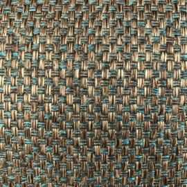 Esperanza Deseo ® kussen - Linnen meubelstof met grote lus - Brons met turquoise ± 50x70cm