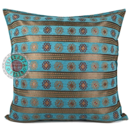 Esperanza Deseo ® kussen - Peru stripes turquoise blauw ± 60x60cm