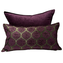 Esperanza Deseo ® kussen - Aubergine, plum paars effen ± 50x70cm