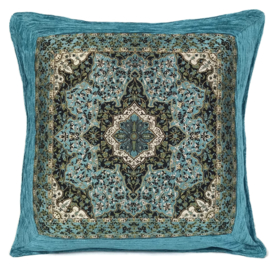 Turquoise kussen - Mandala Flower ± 45x45cm
