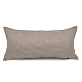 Esperanza Deseo ® kussen - Linnen meubelstof met grote lus - Taupe met zacht roze ± 30x60cm