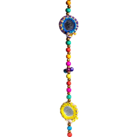 Decoratieve slinger met spiegels – kleurrijk – 88 cm