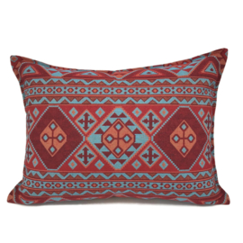 Esperanza Deseo ® kussen - Native, turquoise rood en oranje ± 50x70cm