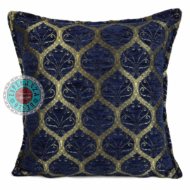 Esperanza Deseo ® vloer/lounge kussen - Honingraat donkerblauw (goud motief ) ± 70x70cm