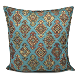 Esperanza Deseo ® vloer/lounge kussen - Damast ornament - turquoise ± 70x70cm