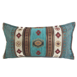 Esperanza Deseo ® kussen - Aztec, turquoise en ivoor ± 30x60cm