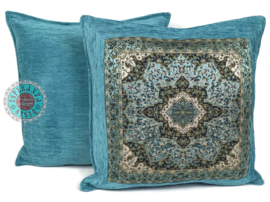 Esperanza Deseo ® kussen - Mandala Flower turquoise ± 45x45cm