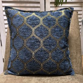 Esperanza Deseo ® kussenhoes - Honingraat goud - inktblauw ± 45x45cm
