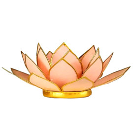 Lotus sfeerlicht zalmroze goudrand 13,5 cm