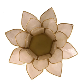 Lotus sfeerlicht – parelmoer met goudrand – 13,5 cm