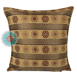 Oker geel kussen - Peru stripes ± 45x45cm