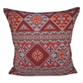 Esperanza Deseo ® kussen - Native, turquoise rood en oranje ± 60x60cm