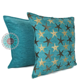 Esperanza Deseo ® kussen - Starfish - turquoise ± 45x45cm